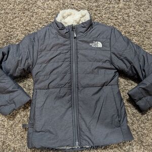 The North Face Kids Charcoal Puffer Jacket
